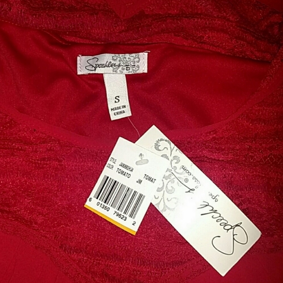 SPEECHLESS Lace Shift Red Dress Womens Small - Picture 3 of 3